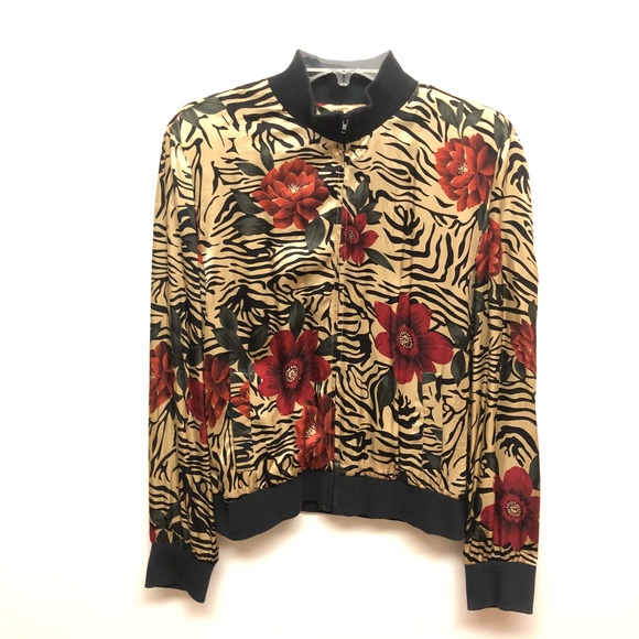 Spencer Jeremy Floral Tiger Print Bomber J… - Picture 2 of 4